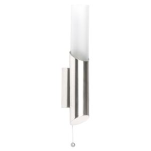 BRILLIANT 90010/13 | Andaluz Brilliant falikar lámpa húzókapcsoló 1x E14 szatén nikkel, fehér