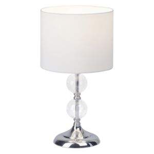 BRILLIANT 94861/05 | Rom Brilliant asztali lámpa 38cm vezeték kapcsoló 1x E27 króm, fehér
