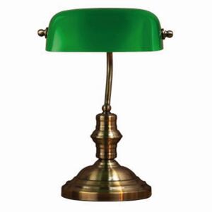 MARKSLOJD 105931 | Bankers Markslojd asztali lámpa 42cm vezeték kapcsoló 1x E14 antikolt réz, zöld