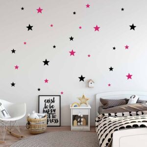 Falmatrica GLIX - Decorative stars 2x 75x30 cm Fekete és rózsaszín