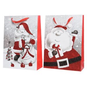 Karácsonyi ajándéktasak - Mikulás (12x30x42 cm)