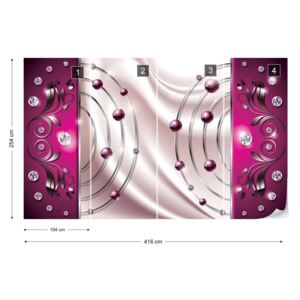Fotótapéta GLIX - Absztrakt Modern Design Rózsaszín Nem szőtt tapéta - 416x254 cm