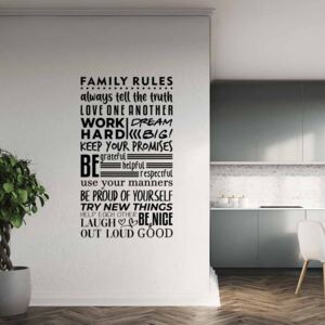 Falmatrica GLIX - Family rules 100x50 cm Fekete