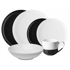Lunasol - Porcelán készlet fekete / fehér 8 db - Flow (491075)