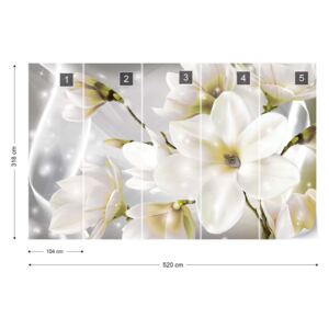 Fotótapéta GLIX - Modern Magnólia Virágok Nem szőtt tapéta - 520x318 cm