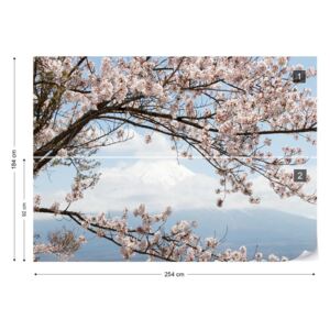 Fotótapéta GLIX - Cseresznyevirág Fa Papír tapéta - 254x184 cm