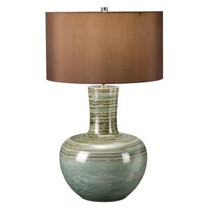 ELSTEAD BARNSBURY/TL | Barnsbury Elstead asztali lámpa 70cm kapcsoló 1x E27 zöld, barna, szatén nikkel