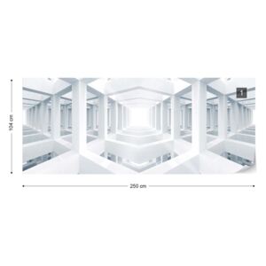 Fotótapéta GLIX - 3D Ben A Modern Építészet Fehér Nem szőtt tapéta - 250x104 cm