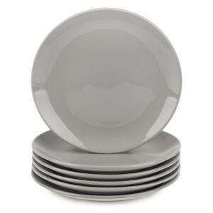 Altom Monokolor porcelán desszertes tányér szett, 19 cm, szürke, 6 db