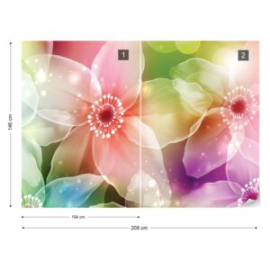 Fotótapéta GLIX - Modern Fényes Virágok Művészet Tapet nețesute - 208x146 cm