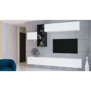 MEBLINE Nappali bútor ONYX 4 fehér / fekete fényes