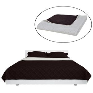 Kétoldalú vattázott ágytakaró 170 x 210 cm bézs/barna