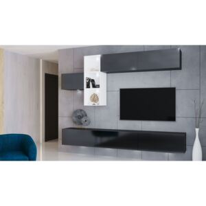 MEBLINE Nappali bútor ONYX 4 fekete / fehér fényes