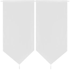 2 db vászon jellegű lenanyag konyhai függöny 60 x 160 cm fehér
