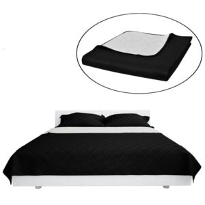 Kétoldalú vattázott ágytakaró 170 x 210 cm fekete/fehér