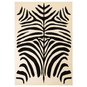Bézs/fekete modern szőnyeg zebra mintával 120 x 170 cm