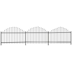 Fekete lándzsahegy tetejű acél kerítés (1,25-1,5) x 6 m