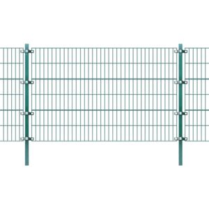 Zöld vas kerítéspanel oszlopokkal 6 x 1,2 m