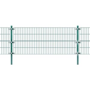 Zöld vas kerítéspanel oszlopokkal 6 x 0,8 m