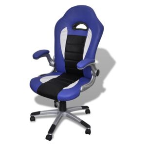 Moder tervezésű irodai szék mesterséges bőr kék