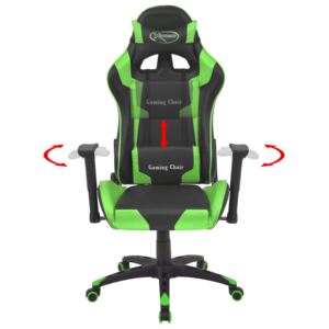 Zöld dönthető versenyautó ülés alakú műbőr irodai szék