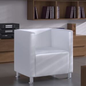 Fehér műbőr fotel