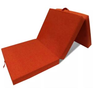 Háromrét összehajtható narancssárga matrac 190 x 70 x 9 cm