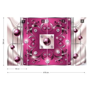 Fotótapéta GLIX - Absztrakt Modern Design Rózsaszín Nem szőtt tapéta - 416x254 cm