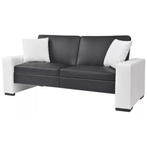 Fekete, dönthető, karfás PVC kanapéágy