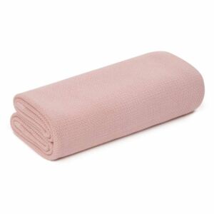 Bambusz vékony kötött baba takaró - Púder rózsaszín