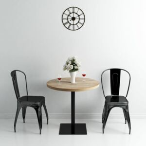 Kerek, tölgyfa színű MDF/acél bisztró asztal 80 x 75 cm