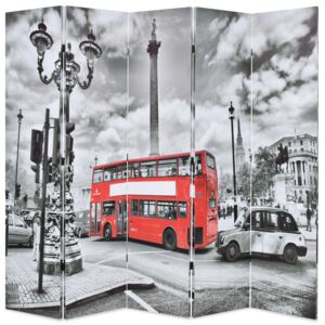 Fekete/fehér paraván 200 x 180 cm londoni busz