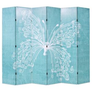 Kék paraván 228 x 180 cm pillangó