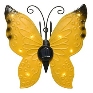 Napelemes kerti figura, szolár pillangó Sárga