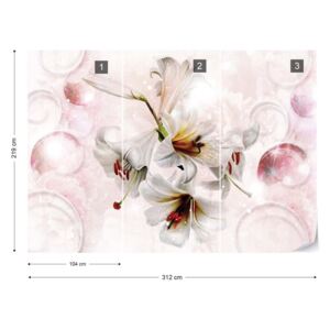 Fotótapéta GLIX - Virágok Modern 3D Design Buborékok Nem szőtt tapéta - 312x219 cm