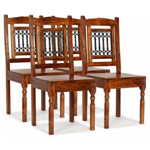 4 db klasszikus stílusú tömör fa szék paliszander felülettel