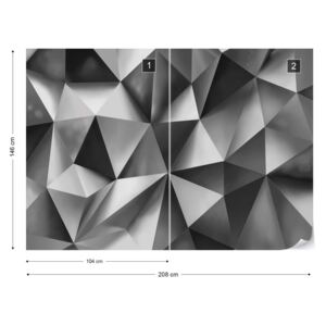 Fotótapéta GLIX - 3D Sokszög Textúra Sötétszürke Tapet nețesute - 208x146 cm