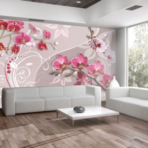 Fotótapéta Bimago - Flight of pink orchids 200x140 cm