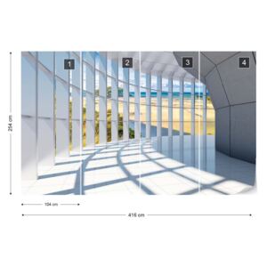Fotótapéta GLIX - Strand 3D Nézet A Modern Építészet Nem szőtt tapéta - 416x254 cm
