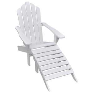 Fa szék zsámollyal / lábtartóval fehér