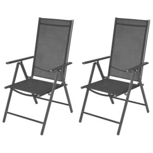 2 db összecsukható alumínium kerti szék fekete