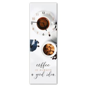 Üveg faliórák - Styler Coffee 2 | Méret: 20x60 cm