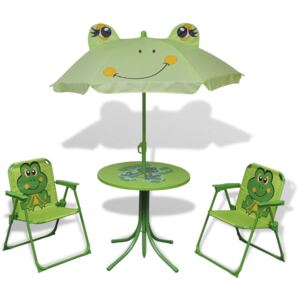 Kerti zöld gyerek bisztrószett napernyővel