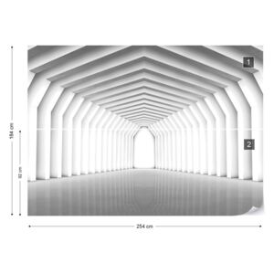 Fotótapéta GLIX - Modern 3D Szoba Illúzió Papír tapéta - 254x184 cm