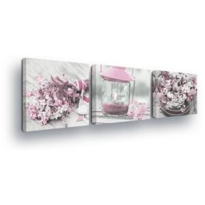 Vászonkép GLIX - Vintage Light Pink Decorations 3 x 25x25 cm