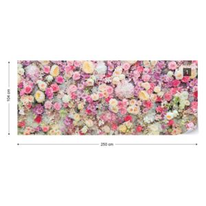 Fotótapéta GLIX - Pasztell Virágok Nem szőtt tapéta - 250x104 cm