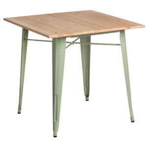 Paris Wood asztal zöld - natúr fenyő
