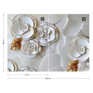Fotótapéta GLIX - Modern Luxus Virágok 3D Tapet nețesute - 208x146 cm