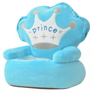 Kék plüss gyerekszék "prince" felirattal
