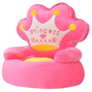 Rózsaszín plüss gyerekszék "princess" felirattal